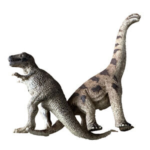 Schleich Dinosaur Brachiosaurus & Tyrannosaurus Rex 2002 Germany Toy Figurine